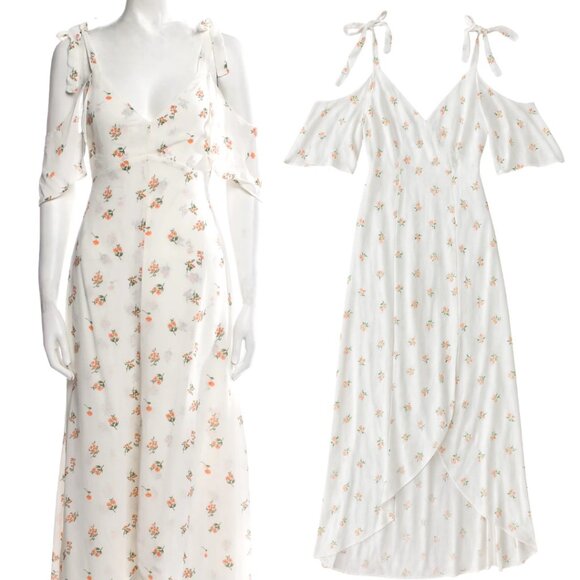 REFORMATION MAXI CUT OUT ROMANTIC FLORAL MAXI DRESS XSMALL 0 NWT - Picture 2 of 4